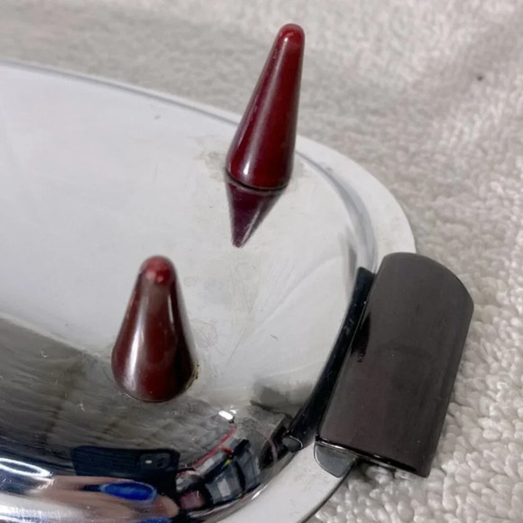 Vintage Glo Hill Gourmates Chrome Serving Tray With Bakelite Handles - Picture 3 of 10